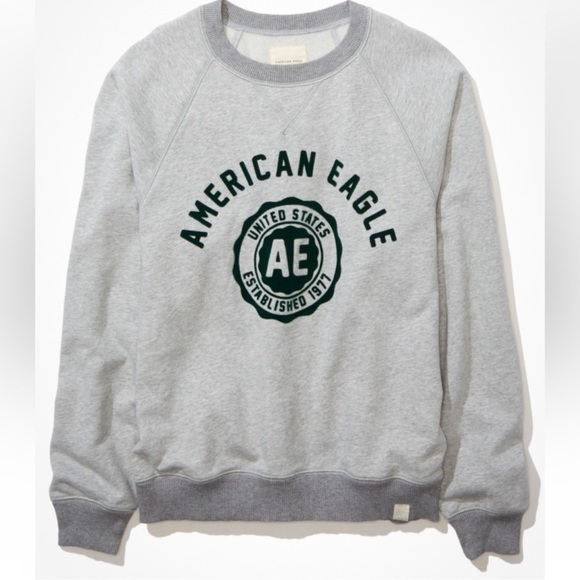 American Eagle Outfitters Gray and Green Crewneck Sweater size medium - Picture 12 of 12